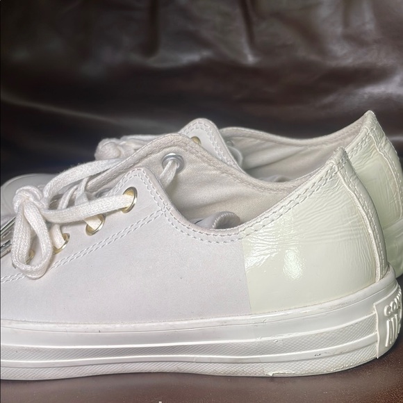 Converse Cream Suede and Patent Sneakers - Picture 3 of 4